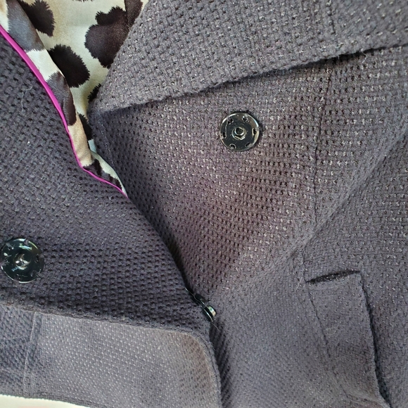 Dana Buchman Women's Black Medium Weight Snap Front Hi Collar Cropped Jacket - Picture 8 of 15